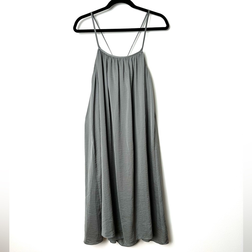 OAK + FORT Gray Strappy Midi Dress